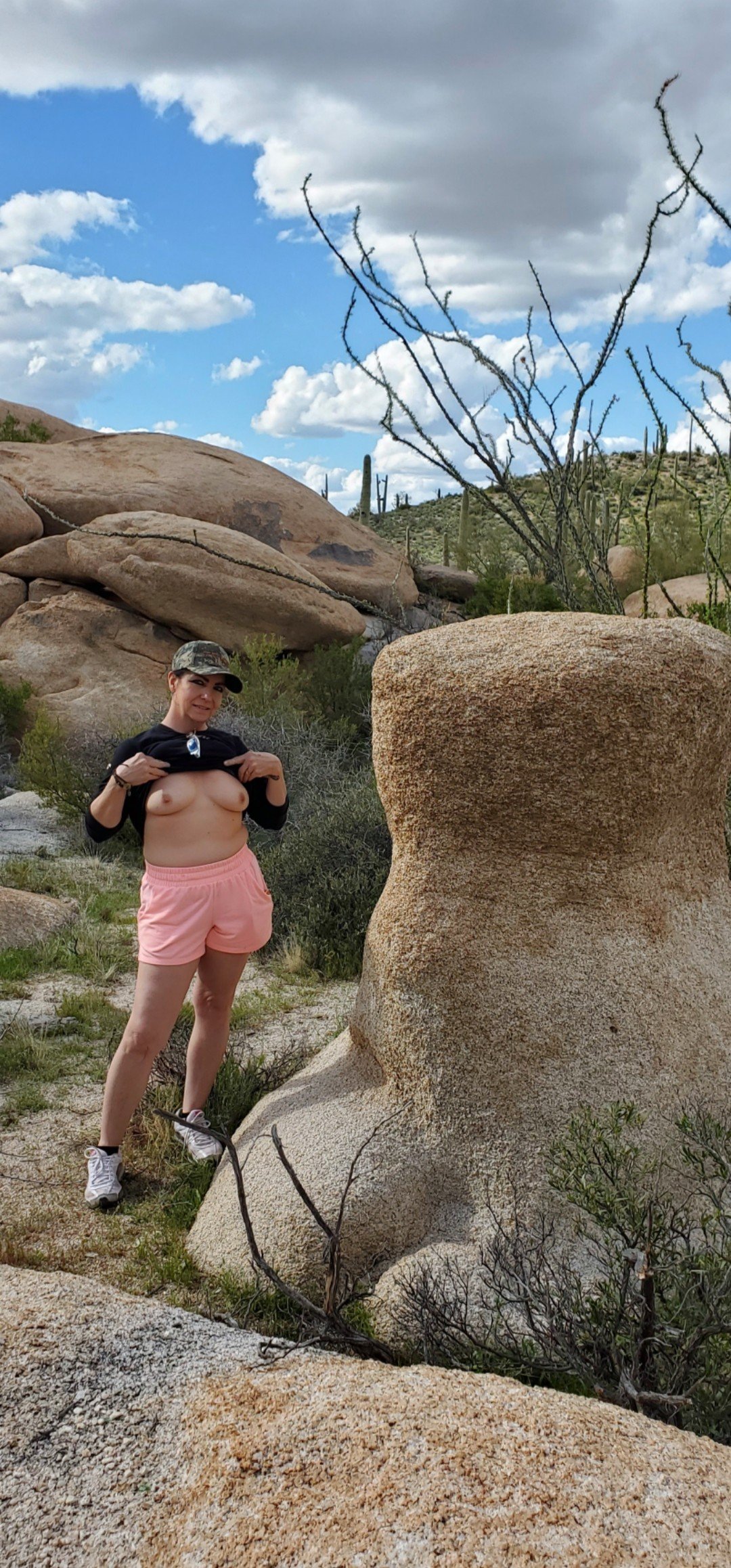 Photo by Sixfive with the username @Sixfive, who is a verified user,  August 12, 2022 at 3:08 PM. The post is about the topic Great Outdoors and the text says 'My wife @Blueeyes13 all over Arizona. We love the great outdoors'