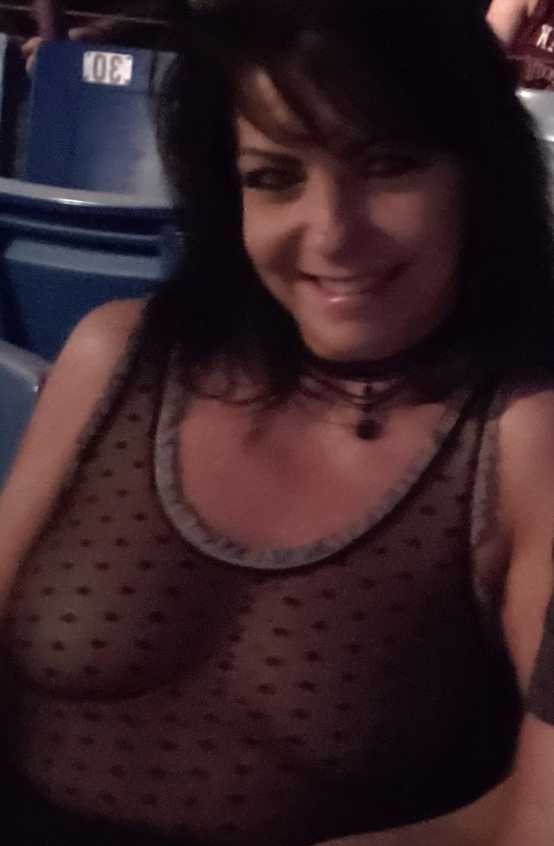 Photo by Sixfive with the username @Sixfive, who is a verified user,  November 11, 2019 at 12:13 AM. The post is about the topic Amateurs and the text says 'My sexy #Hotwife #Vixen with a sheer top and the Alice in chains concert'