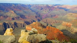 Photo by Sixfive with the username @Sixfive, who is a verified user,  October 4, 2019 at 3:44 PM. The post is about the topic Landscape scenery and the text says 'Got dinner reservations Sunday night at Phantom Ranch in the bottom of the Grand Canyon'