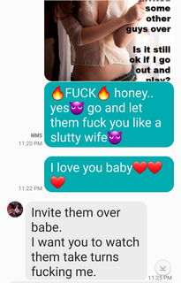 Photo by Sixfive with the username @Sixfive, who is a verified user,  September 9, 2019 at 12:33 AM. The post is about the topic Hotwife Texts and the text says 'My baby is so much fun! ❤🔥👿'