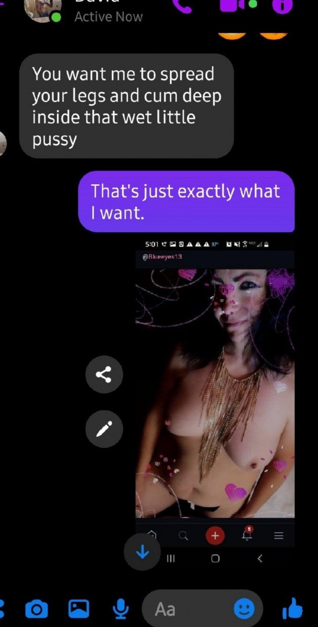 Album by Sixfive with the username @Sixfive, who is a verified user,  July 27, 2021 at 5:56 PM. The post is about the topic Hotwife Texts and the text says 'My little Vixen getting naughty with one of her "boyfriends" She's such a hot little minx... They loaded in the wrong order. You have to read them last to first'