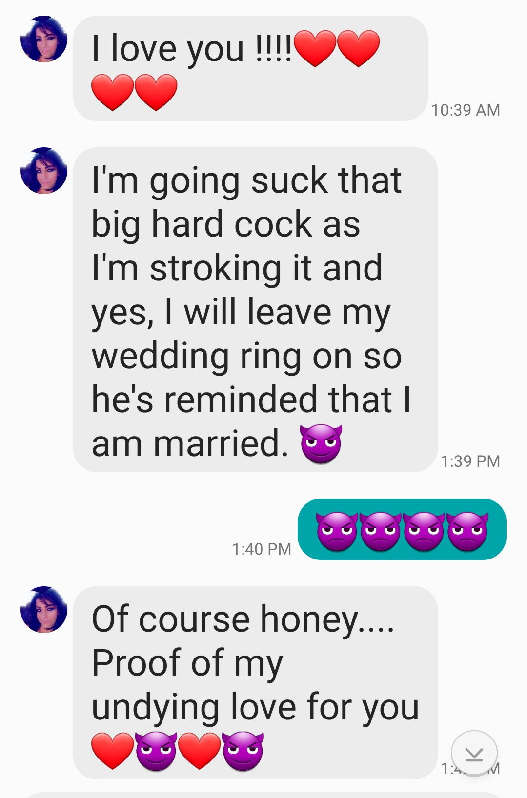 Photo by Sixfive with the username @Sixfive, who is a verified user,  September 10, 2019 at 12:35 AM. The post is about the topic Hotwife Texts and the text says 'https://sharesome.com/Blueeyes13 baby do you remember these texts? 🔥🔥🔥👿👿👿❤❤❤'