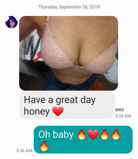 Photo by Sixfive with the username @Sixfive, who is a verified user,  September 26, 2019 at 1:17 PM. The post is about the topic Hotwife Texts and the text says 'Good morning baby'