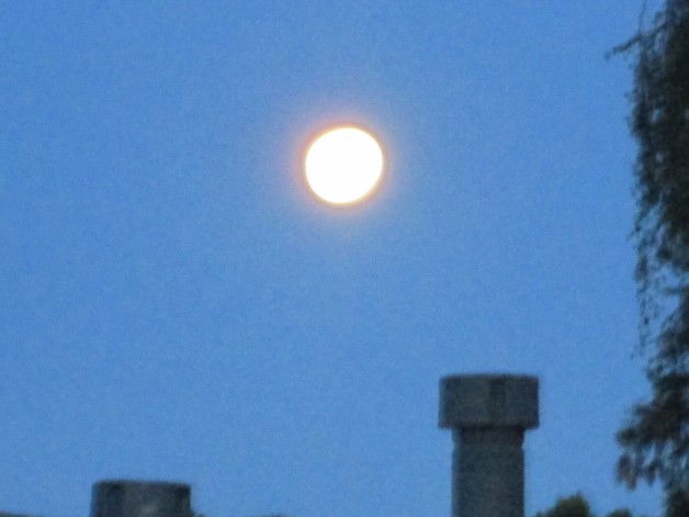 Photo by topjames with the username @topjames,  June 23, 2013 at 4:26 AM and the text says 'Supermoon rising over the SF Bay Area tonight'