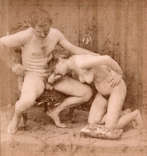 Photo by Grandma-Did-It with the username @Grandma-Did-It,  December 29, 2018 at 3:08 PM. The post is about the topic Vintage Porn and the text says 'Blowjobs through time'