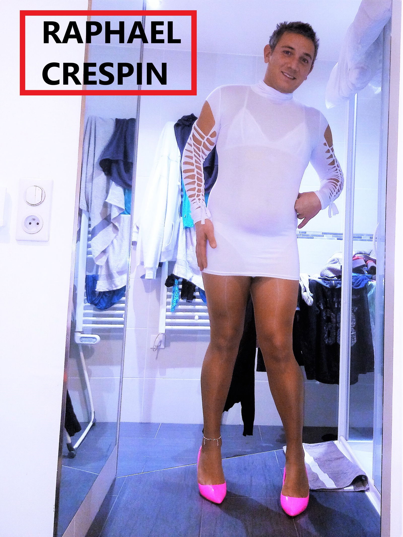 Album by raphaelcrespin with the username @raphaelcrespin,  August 27, 2019 at 2:29 PM. The post is about the topic my slutty outfit ! Distribute freely ! and the text says 'my slutty outfit ! please share download and repost my pics please ! :)'