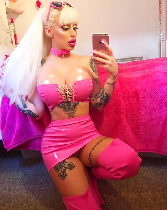 Photo by AirheadBimboTrainer with the username @AirheadBimboTrainer,  October 31, 2019 at 3:33 AM. The post is about the topic Fake Tits and the text says 'Stay in pink, never think!'