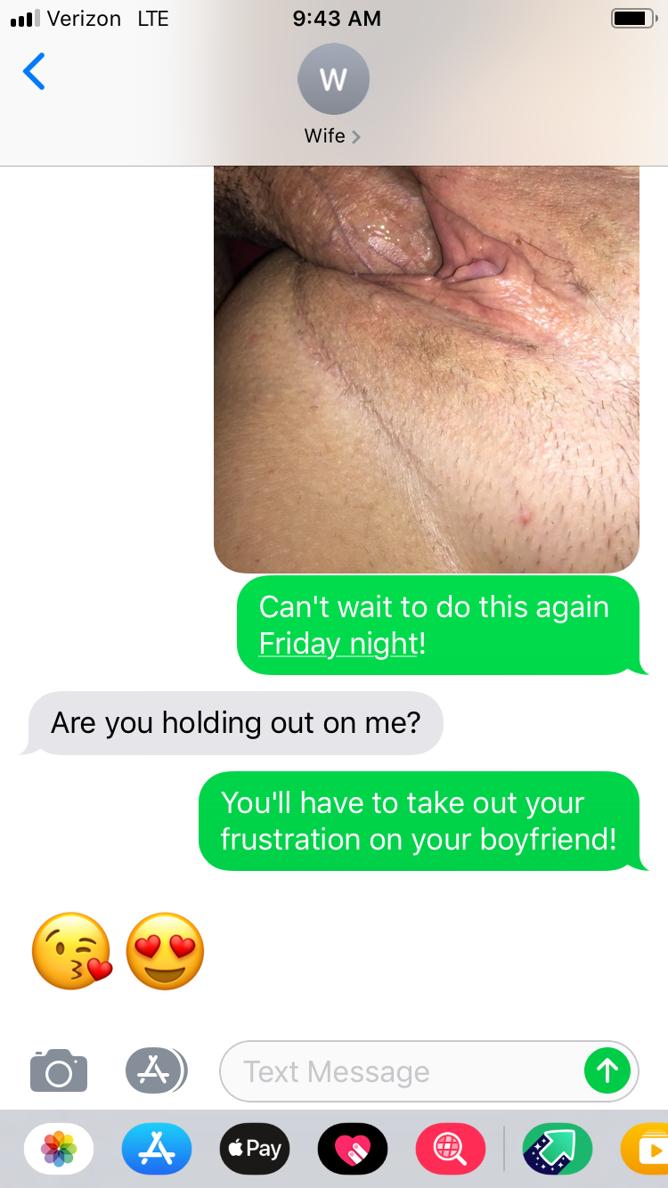 Photo by Loveshackfla with the username @Loveshackfla, who is a verified user,  February 11, 2019 at 2:48 PM. The post is about the topic Cuckold Texts and the text says 'She’s going out of town for a conference where she will see her fuck buddy for a couple of nights'