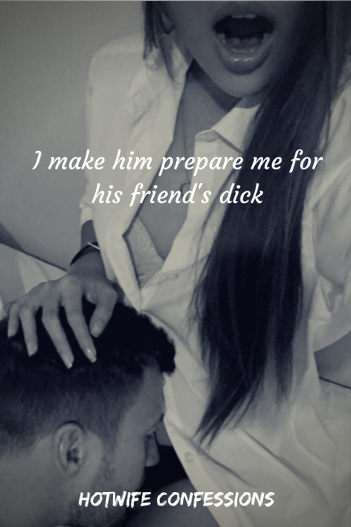 Photo by Submissive Candaule with the username @submissivecandaule,  September 17, 2019 at 11:25 PM. The post is about the topic Cuckold Captions and the text says '#Before : cuckold parts her lips for her bull'