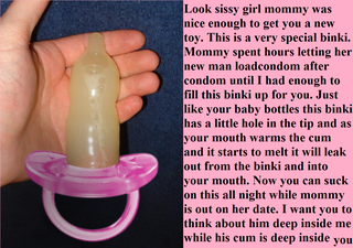 Photo by Sissy Cum Slut with the username @fried1, who is a verified user,  November 16, 2018 at 7:48 PM and the text says 'trannymastress:
Oh YES, yes, yes, I love the idea of sissy sucking on a large pacifier filled with my cum creating an all day sucker for sissy to taste her Mastress.  This will be part of sissy’s bondage while she does her daily chores and until I decide..'