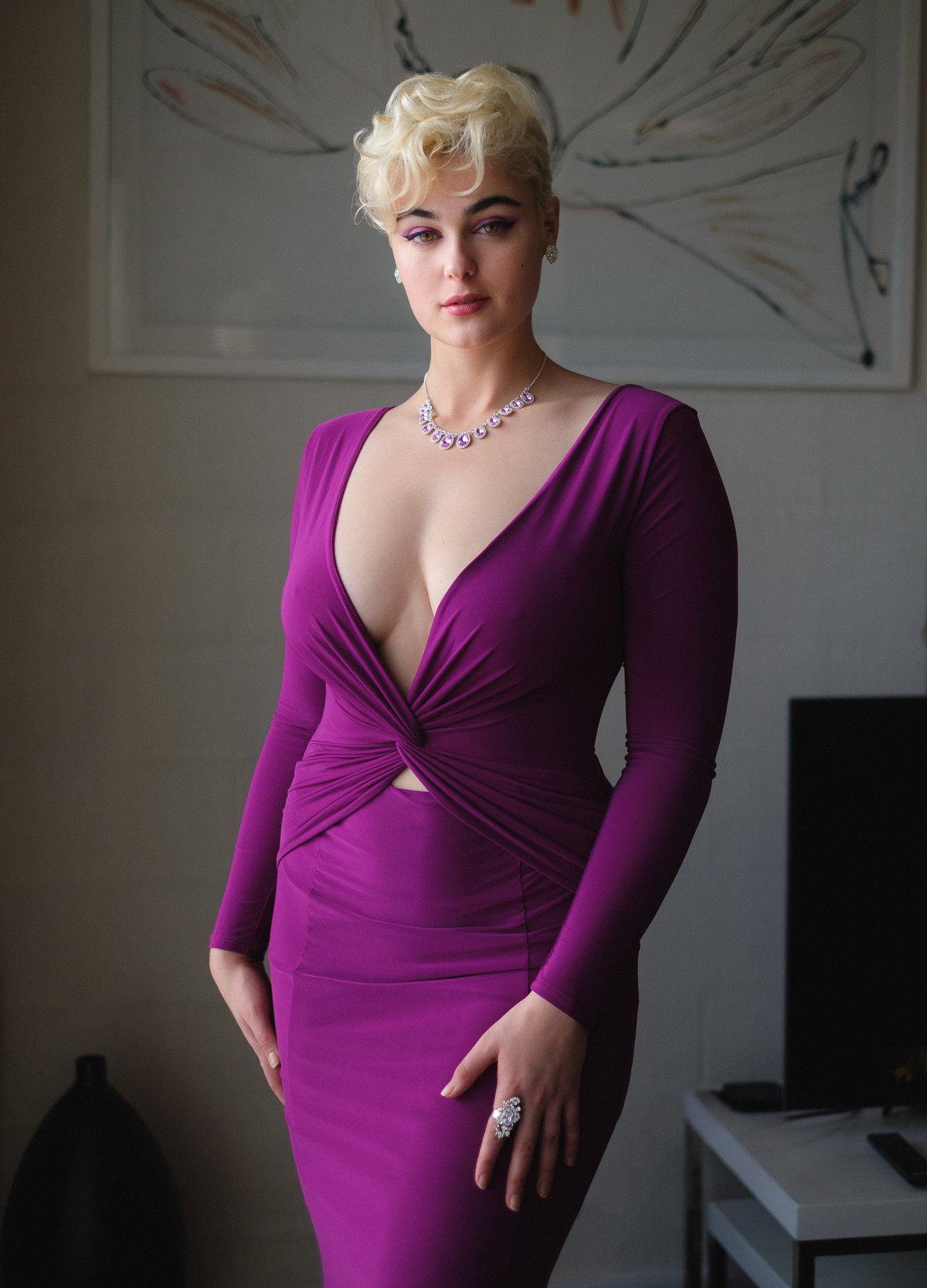 Photo by secretsoforange with the username @secretsoforange,  August 30, 2018 at 2:24 AM and the text says 'stefaniaferrario:Stefania Ferrario #woman  #stefania  #ferrario  #zarya  #purple  #blonde'