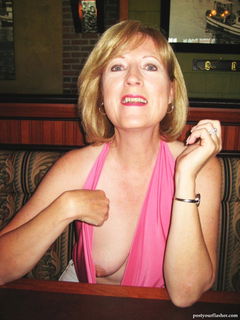 Photo by Boredemmademe with the username @Boredemmademe,  September 27, 2019 at 2:02 PM. The post is about the topic MILF and the text says 'dinner out with a gran!
#milf #gilf #boobs #tits #nipslip #caught #flash'