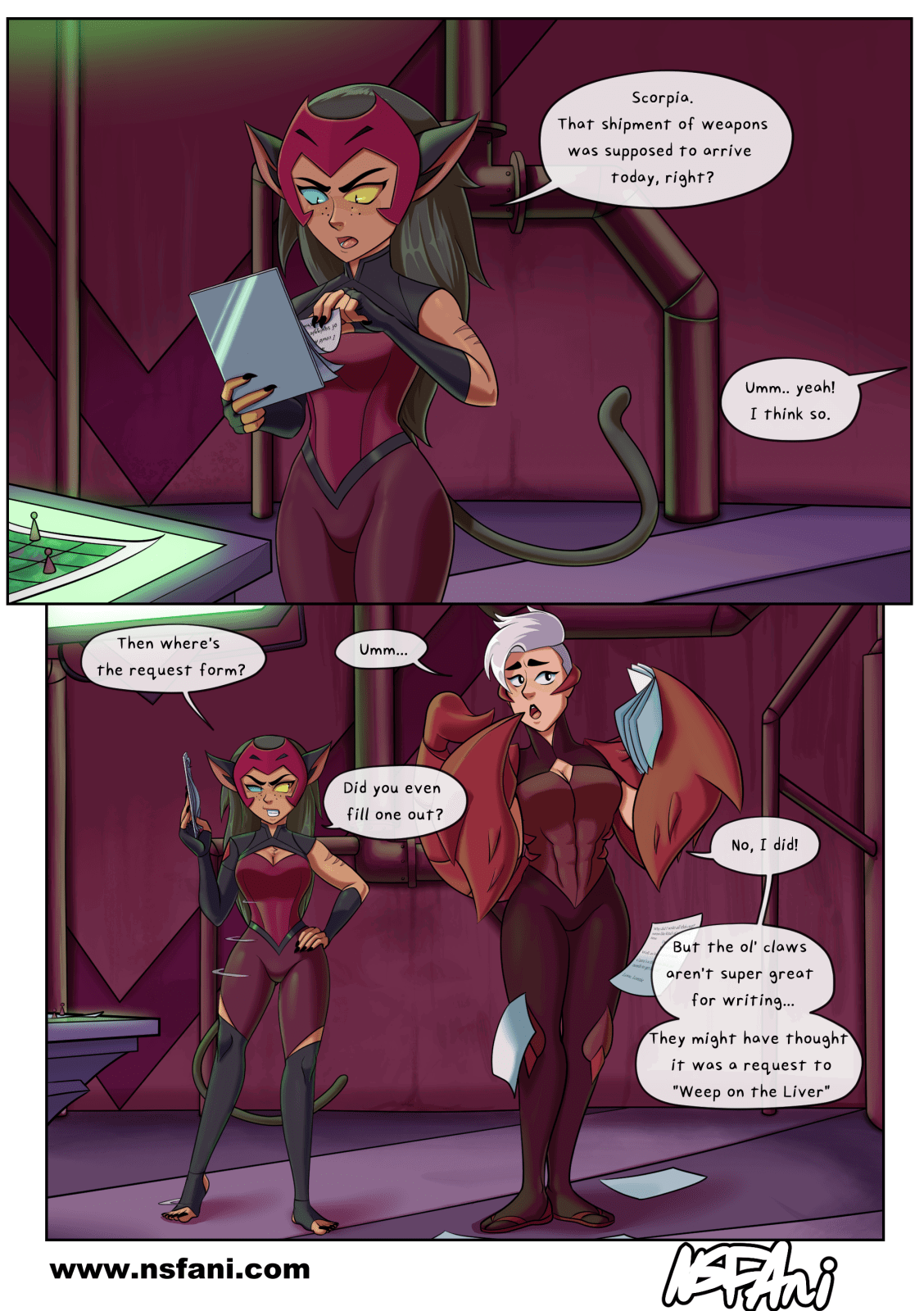 Album by NSFAni with the username @nsfani-art, who is a verified user,  February 9, 2024 at 11:03 PM. The post is about the topic Porn Comics and the text says 'Sometimes you really just need a release of any kind when you're stuck managing a campaign for planetary conquest. Catra's got one, but it comes at a price. #spop #oral


https://nsfani.com/'