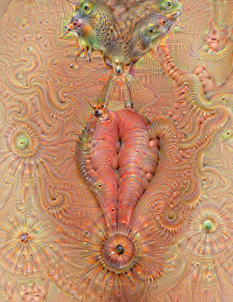 Photo by eMTee with the username @MissTrippy,  December 4, 2020 at 10:52 AM. The post is about the topic DeepDreams and the text says 'atomic buddha'