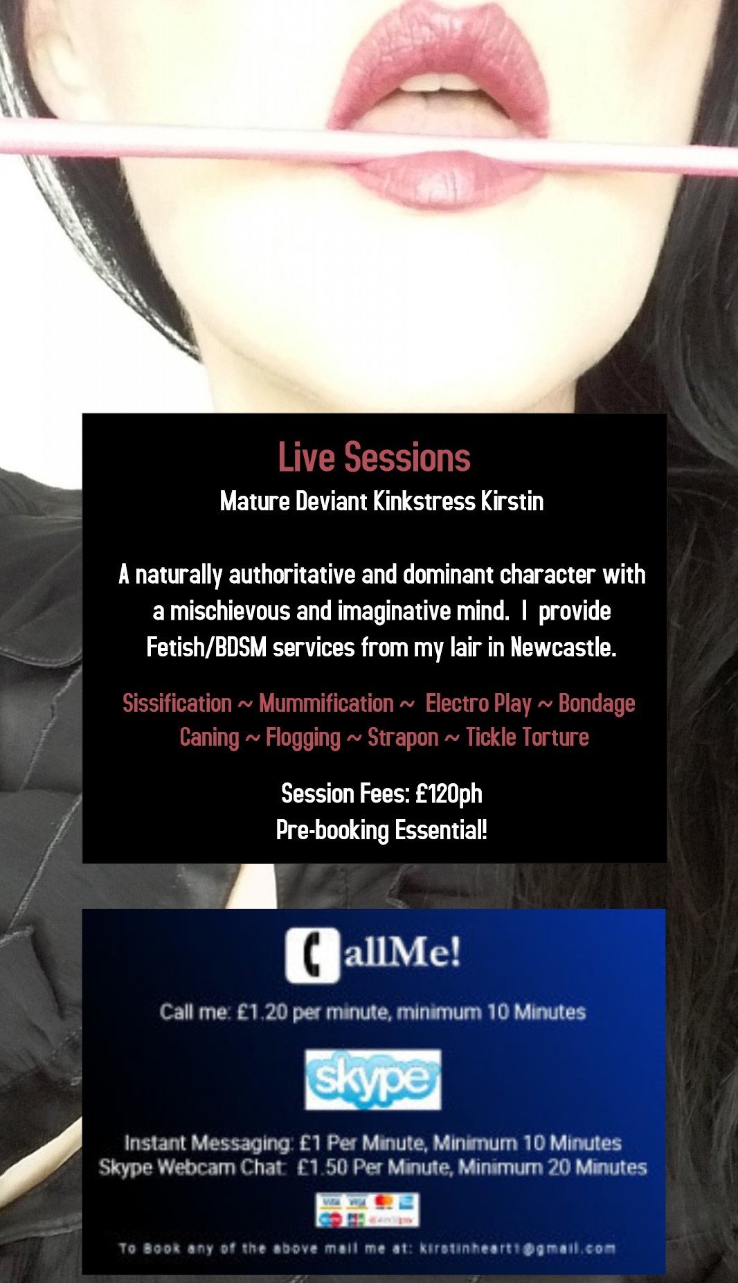 Photo by xmystiquex1 with the username @xmystiquex1, who is a star user,  November 4, 2019 at 2:02 PM. The post is about the topic Female domination and the text says 'Live sessions in #Newcastle virtual sessions #phone #chat #webcam'