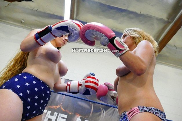 Photo by HTMFights with the username @HTMFights, who is a brand user,  February 22, 2021 at 6:10 AM. The post is about the topic Topless Boxing and the text says 'Samantha Grace vs Ashlee Graham
Touch Gloves and let's get it on!'