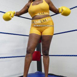 Photo by HTMFights with the username @HTMFights, who is a brand user,  August 30, 2022 at 2:54 PM. The post is about the topic Black Beauties and the text says 'Stella Danny, at 6'1". she is currently the tallest female fighter at HTM!'