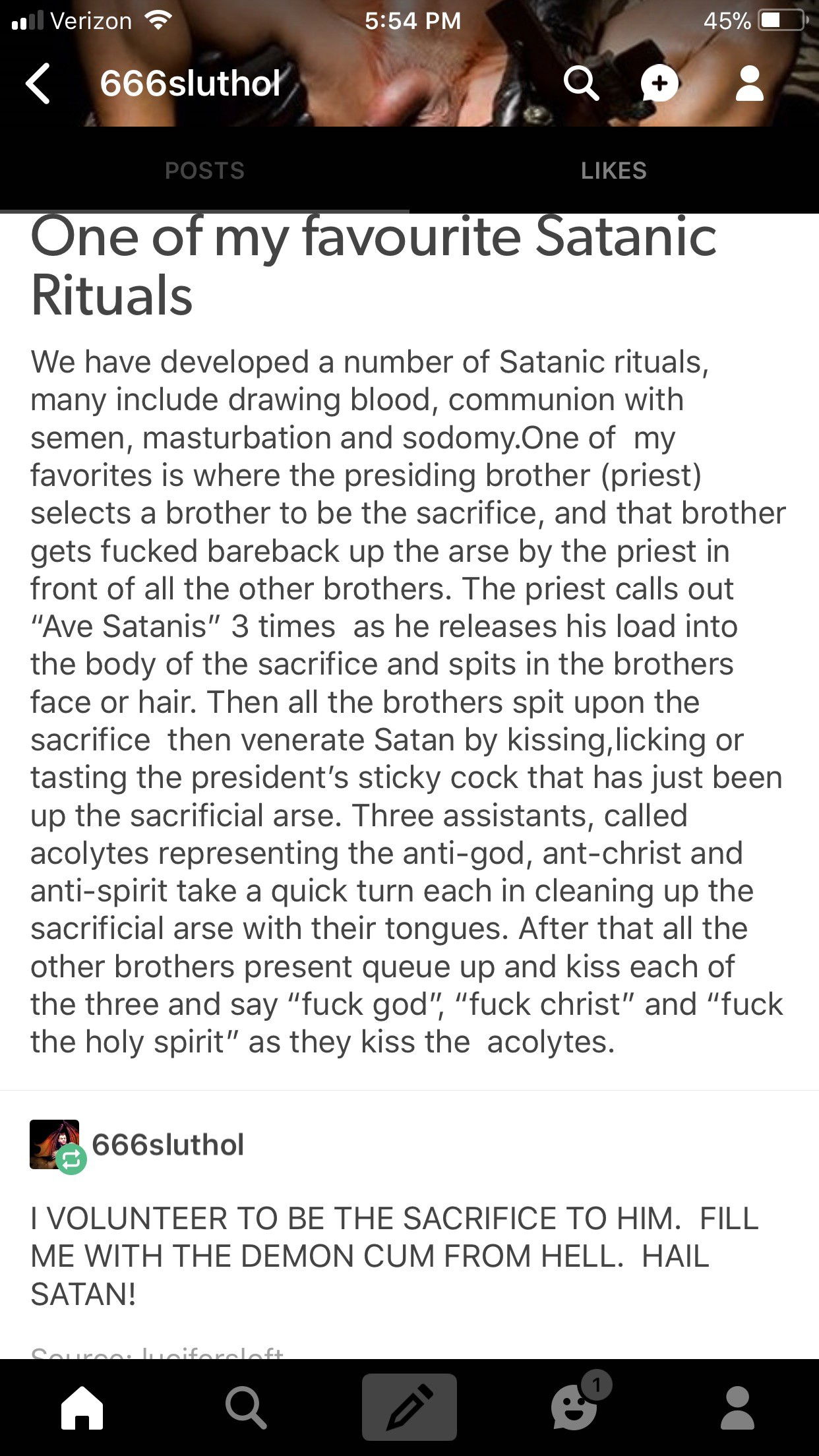 Album by Nastyfistpig32 with the username @Nastyfistpig32,  December 28, 2018 at 3:02 AM. The post is about the topic Satanic perverse sex