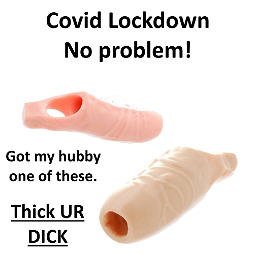 Photo by Amy0Pete with the username @Amy0Pete,  October 23, 2020 at 4:47 AM. The post is about the topic Small Penis & Beautiful Wife/GF and the text says 'Covid presented problems but getting Pete one of these helped ease my frustrations a little!'