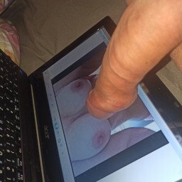 Photo by Linki2510 with the username @Linki2510, who is a verified user,  September 6, 2021 at 8:42 AM. The post is about the topic Tributes and the text says '@Milf734
mmm, wish i could rub my hard cock for real between that two perfect big tits and cum all over them😍🤤🤤🤤'