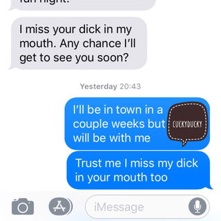 Photo by Cuckquean88 with the username @QueanB8890, who is a verified user,  November 20, 2019 at 7:56 PM. The post is about the topic Sext my husband and the text says 'I need this. 🤤🤤 I want to know my husband is missing you and your holes and is eager to fuck you even with me around. I want to know everytime he slides inside me he's thinking of you'