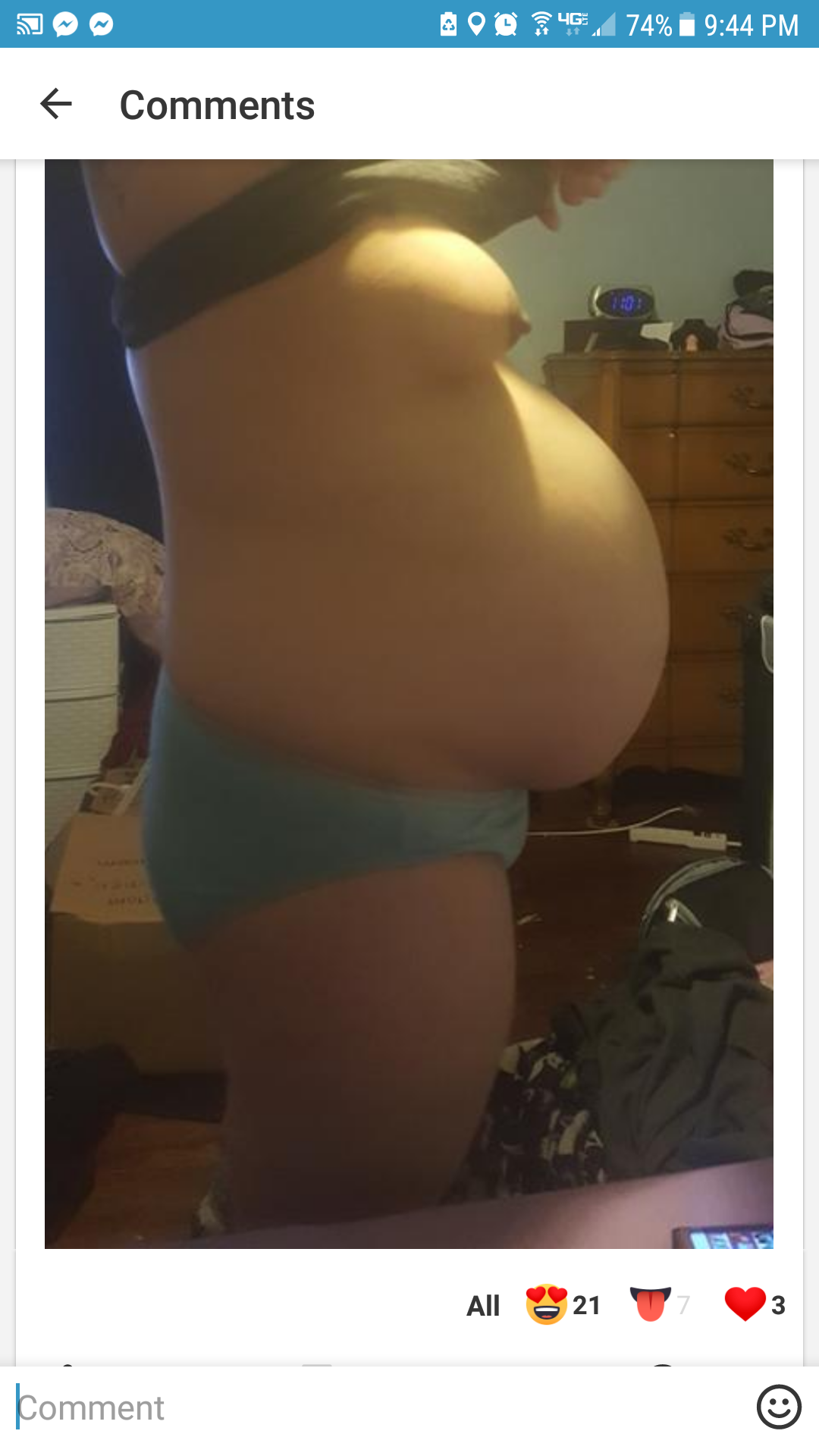 Photo by Mydigbick with the username @Mydigbick,  May 25, 2019 at 3:27 AM. The post is about the topic Pregnant and the text says 'My wife 8 months #pregnant'