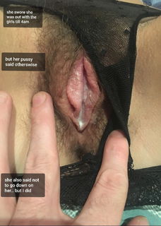 Photo by Cuckoldbf with the username @Cuckoldgf,  June 22, 2020 at 2:34 AM. The post is about the topic Cheating Wifes/Girlfriends and the text says 'my girlfriends creamy pussy after a girls night out'