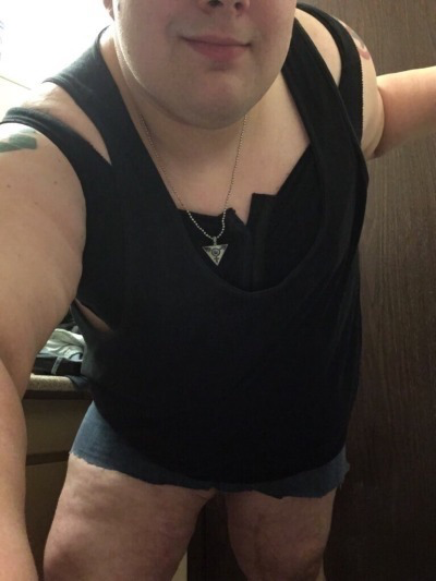 Photo by XFtMbimbo4men with the username @XFtMbimbo4men,  December 27, 2019 at 8:55 AM. The post is about the topic FTMforcedfeminine and the text says 'Fat refeminizing x-ftm slut trying to dress like a trashy whore... would you stop me on the streets if I were dressed like this, Mister?'