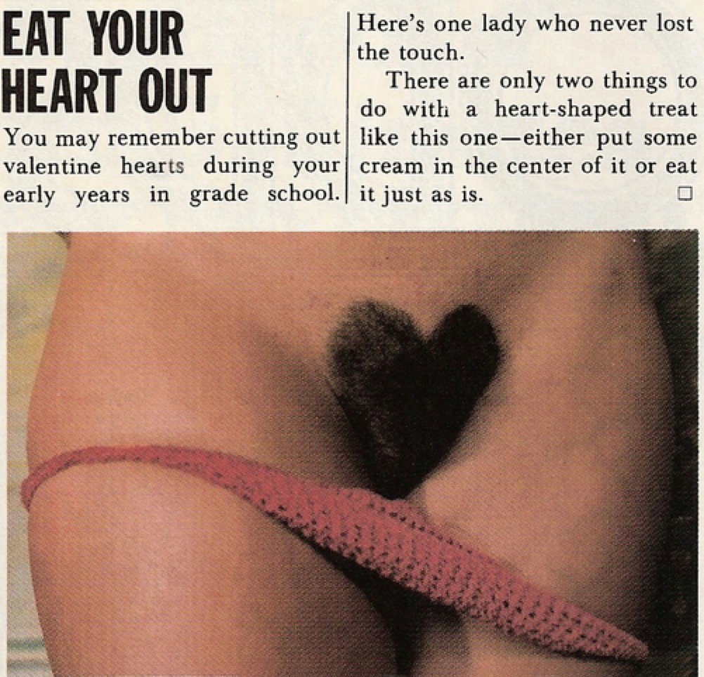Photo by retrofucking with the username @retrofucking,  February 13, 2019 at 10:51 PM. The post is about the topic bush and the text says '❤️ Eat Your Heart Out ❤️
http://www.retro-fucking.com

#valentinesday #happyvalentinesday #hearts #heart #bush #hairy #muff #hairypussy #hairygirls #unshaved #pubichair #pubes #heartshaped #hirsute #panties #underwear #crochet #crochetpanties #vintage'