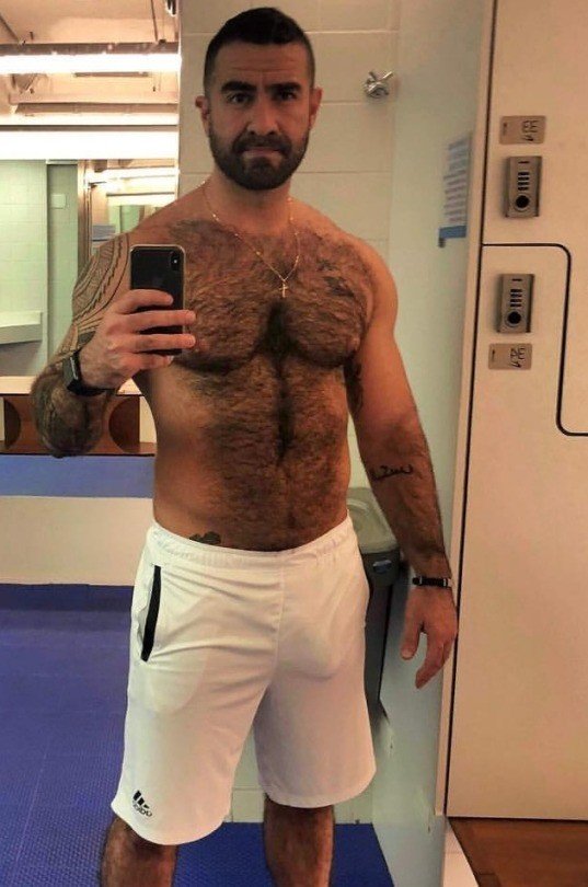Photo by alldad. with the username @alldad, who is a verified user,  July 12, 2020 at 4:37 PM and the text says '#dad #daddy #mature #man #dilf #coach #gay #alldad #beard #mustache'