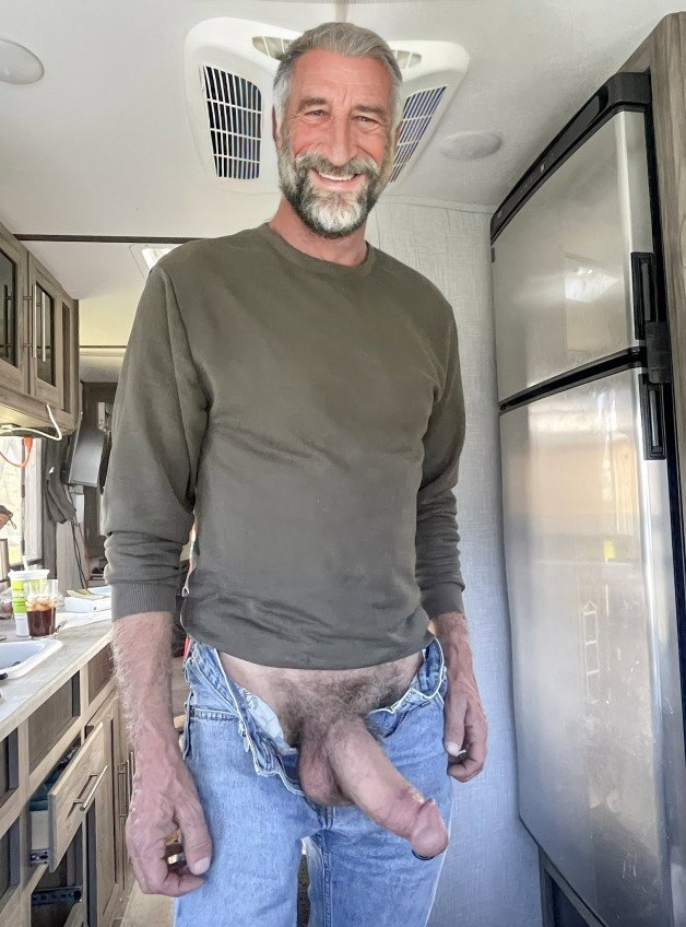 Photo by alldad. with the username @alldad, who is a verified user,  January 15, 2023 at 5:34 PM and the text says '#dad #daddy #mature #man #dilf #grandpa #uncle #coach #gay #alldad #beard #mustache #bareback #raw'