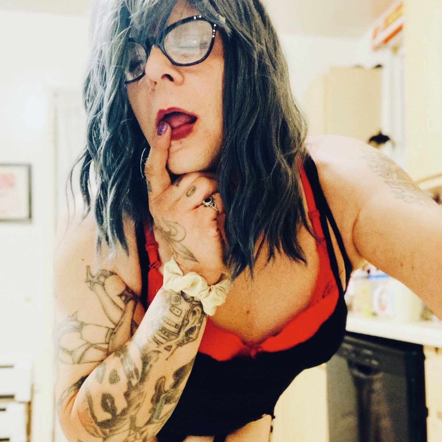 Album by DangerMarcy with the username @DangerMarcy, who is a verified user,  June 8, 2022 at 10:03 PM. The post is about the topic Trans Women and the text says 'Feeling Frisky..😽😻
Who wants to play?
#tgirl #trans #transgender #sissy #m2f #horny #lgbtq #pridemonth #happypride #gay #bisexual #transwoman'