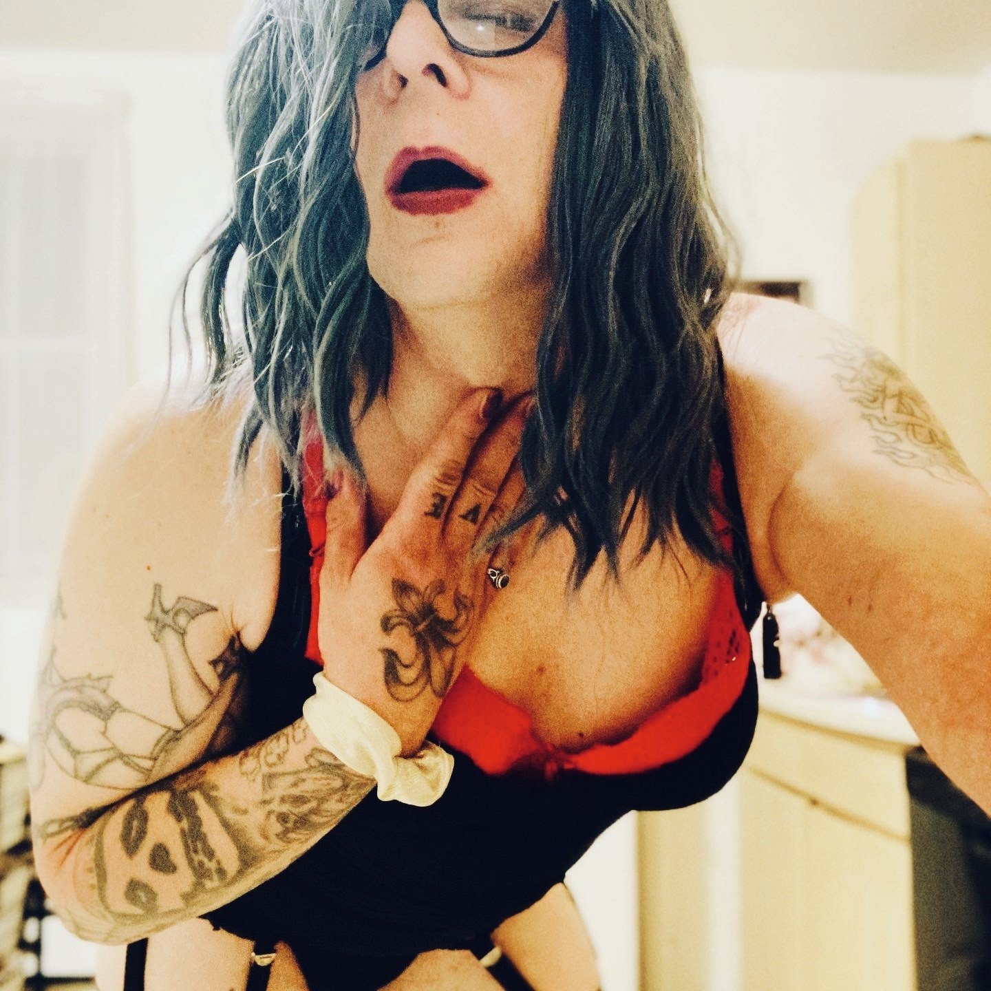 Album by DangerMarcy with the username @DangerMarcy, who is a verified user,  June 8, 2022 at 10:03 PM. The post is about the topic Trans Women and the text says 'Feeling Frisky..😽😻
Who wants to play?
#tgirl #trans #transgender #sissy #m2f #horny #lgbtq #pridemonth #happypride #gay #bisexual #transwoman'