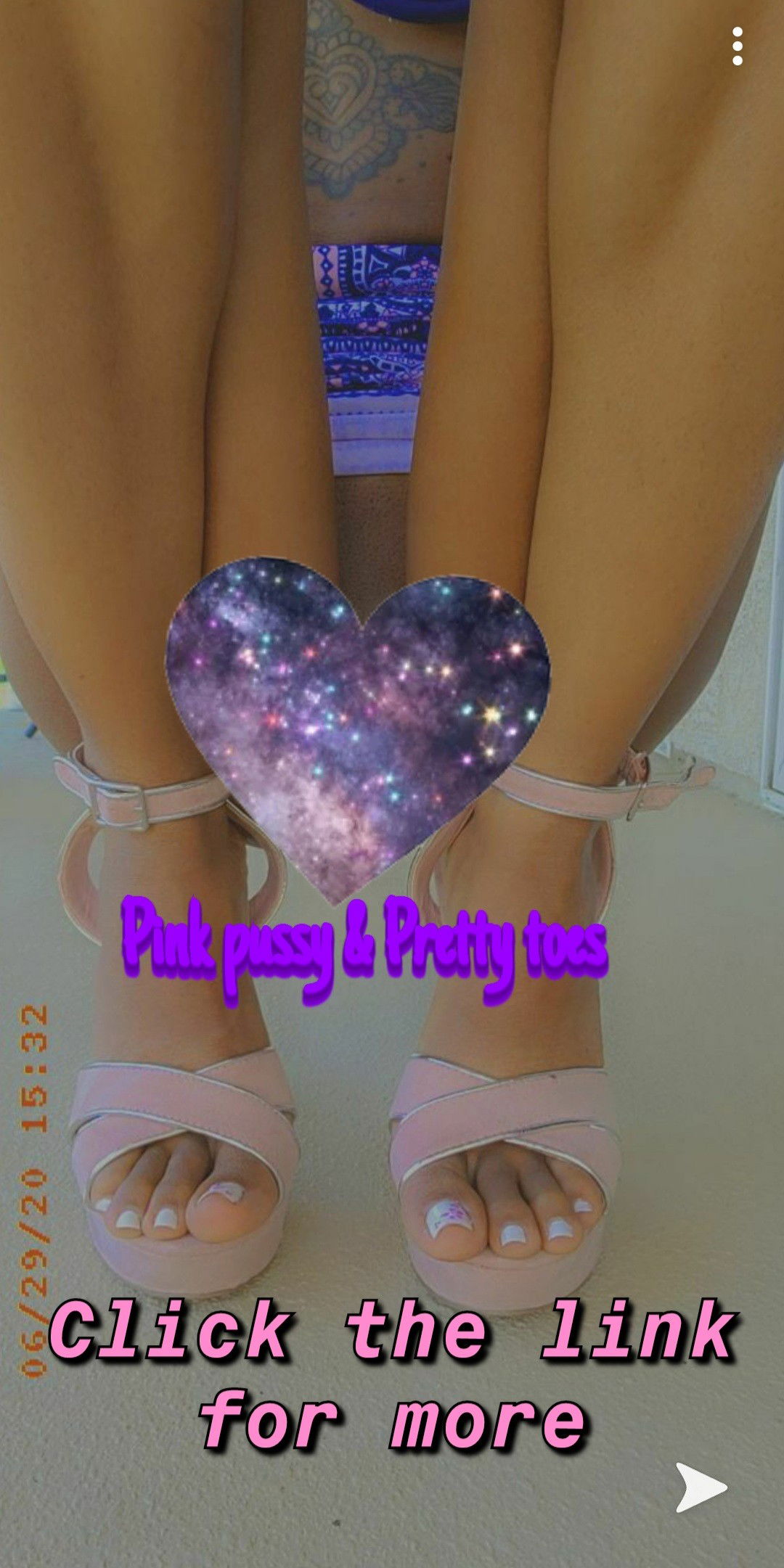 Photo by Shyra Foxx with the username @ShyraFoxx, who is a star user,  June 30, 2020 at 1:05 AM. The post is about the topic Teen and the text says 'Pink pussy & pretty toes 
click the link to see more
https://allmylinks.com/shyrafoxxent'