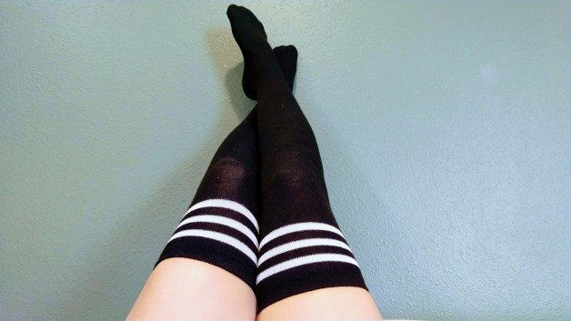 Photo by SexWithMilfStella with the username @SexWithMilfStella, who is a star user,  January 18, 2024 at 3:15 PM. The post is about the topic Hot Girls in Socks and the text says 'Who doesn't love some thigh high socks? #stellahere #petite #tryon #thighhighsocks #tubesocks'