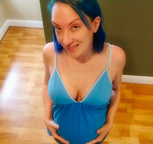 Photo by SexWithMilfStella with the username @SexWithMilfStella, who is a star user,  September 5, 2022 at 10:40 AM. The post is about the topic MILF and the text says 'Something big is coming this Labor Day! #milfstella #milf #altmilf #girlnextdoor #hotmom #hotwife #petite #bluehair #ddds #laborday2022 #pregnantbelly'