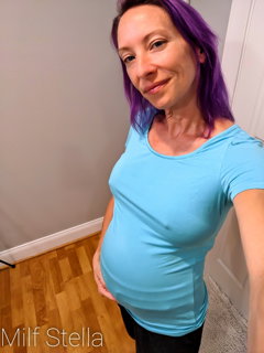 Photo by SexWithMilfStella with the username @SexWithMilfStella, who is a star user,  March 21, 2023 at 12:30 PM. The post is about the topic Pregnant and the text says 'Do you like my belly? #stellahere #pregnant #pregnantbelly #preggo #purplehair #blueeyes'