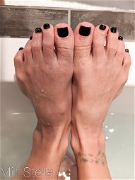 Photo by SexWithMilfStella with the username @SexWithMilfStella, who is a star user,  May 16, 2024 at 1:00 PM. The post is about the topic Sexy Feet and the text says 'Thoughts on my toenail color?'