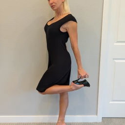 Photo by SexWithMilfStella with the username @SexWithMilfStella, who is a star user,  April 16, 2024 at 1:15 PM. The post is about the topic Awesome Milfs and the text says 'The trifecta! #stellahere #petite #blueeyes #lbd #littleblackdress #highheels #mules #muleheels'