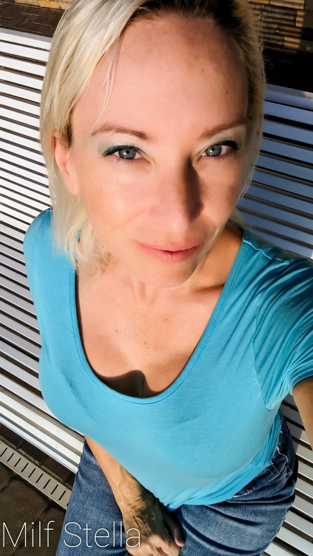 Photo by SexWithMilfStella with the username @SexWithMilfStella, who is a star user,  August 16, 2024 at 1:00 PM. The post is about the topic Awesome Milfs and the text says 'Glowing during golden hour! #stellahere #petite #blonde #blueeyes #goldenhour'