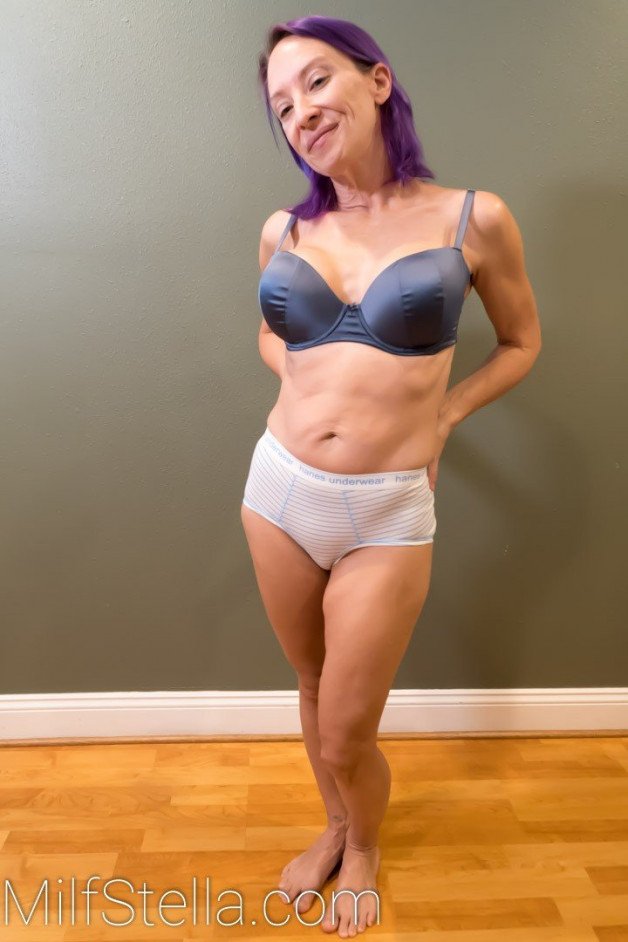 Photo by SexWithMilfStella with the username @SexWithMilfStella, who is a star user,  March 1, 2022 at 11:30 AM. The post is about the topic MILF and the text says 'I love these Hanes Her Way boy cut briefs! Strong enough for a man but made for a woman. 😜 #milfstella #milf #mature #cougar #petitebody #blueeyes #DDD #applebottom #sexymom #hotmom #curvywoman #girlnextdoor'