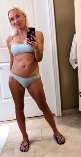 Photo by SexWithMilfStella with the username @SexWithMilfStella, who is a star user,  July 16, 2024 at 1:00 PM. The post is about the topic Awesome Milfs and the text says 'Obligatory hotel mirror selfie! #stellahere #blonde #petite #bikini #summertime #flipflops #cutefeet #paintedtoes'