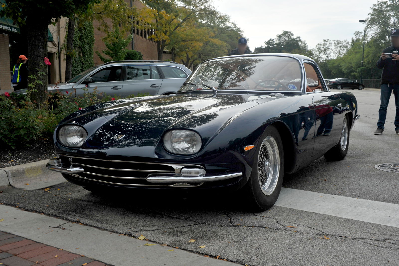 Photo by itslovesiss with the username @itslovesiss,  December 28, 2018 at 7:29 AM and the text says 'rosspetersen:
1964-1966 Lamborghini 350GT at Fuelfed Coffee and Classics in Winnetka, Illinois.


The 350GT was the first production Lamborghini.  Only 120 were built.  They were powered by 3.5 liter V12 engines that produced 284 horsepower (209 kW) and..'