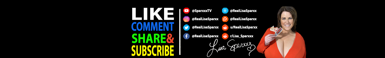 Photo by Lisa Sparxxx with the username @RealLisaSparxx, who is a star user,  April 16, 2020 at 7:25 AM and the text says 'Folllow me, Lisa Sparxxx, on my social media accounts ❤️'
