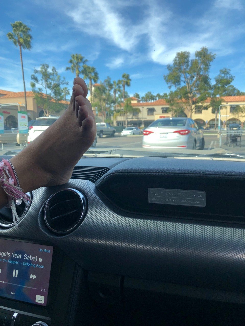 Photo by Nilegoddess with the username @Nilegoddess, who is a star user,  November 27, 2018 at 6:46 AM and the text says 'Out and about #car  #feet  #mustang  #dashboard  #teen  #toes  #young  #slut  #sexy  #ankles  #foot  #fetish  #dash  #feet'