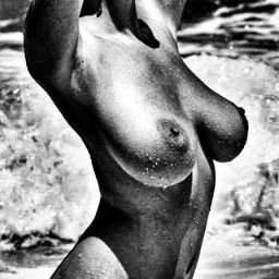 Photo by bogqueen with the username @bogqueen,  September 27, 2021 at 12:35 PM and the text says '#wet #beach #busty #bw #hdr'