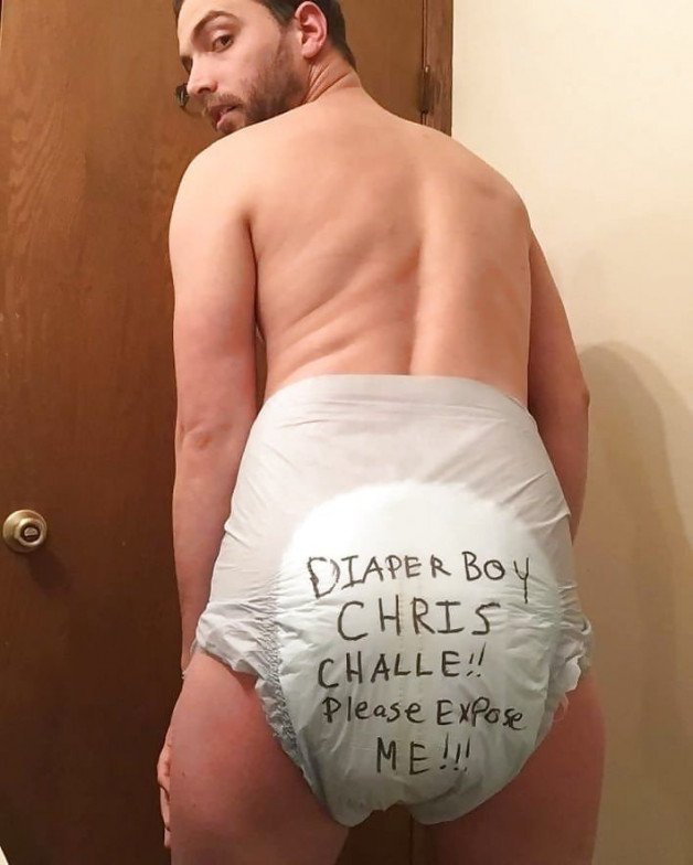 Watch the Photo by leakyloser with the username @leakyloser, posted on April 14, 2021 and the text says 'Diaper Boy Chris Challe!! Please expose me!!'