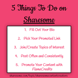Shared Photo by ValerieRayne with the username @ValerieRayne, who is a star user,  November 20, 2021 at 9:47 PM. The post is about the topic Creator Outreach and the text says '#Tips: 5 Things To Do on #Sharesome

What are some other tips you'd give to #SharesomeStars?'