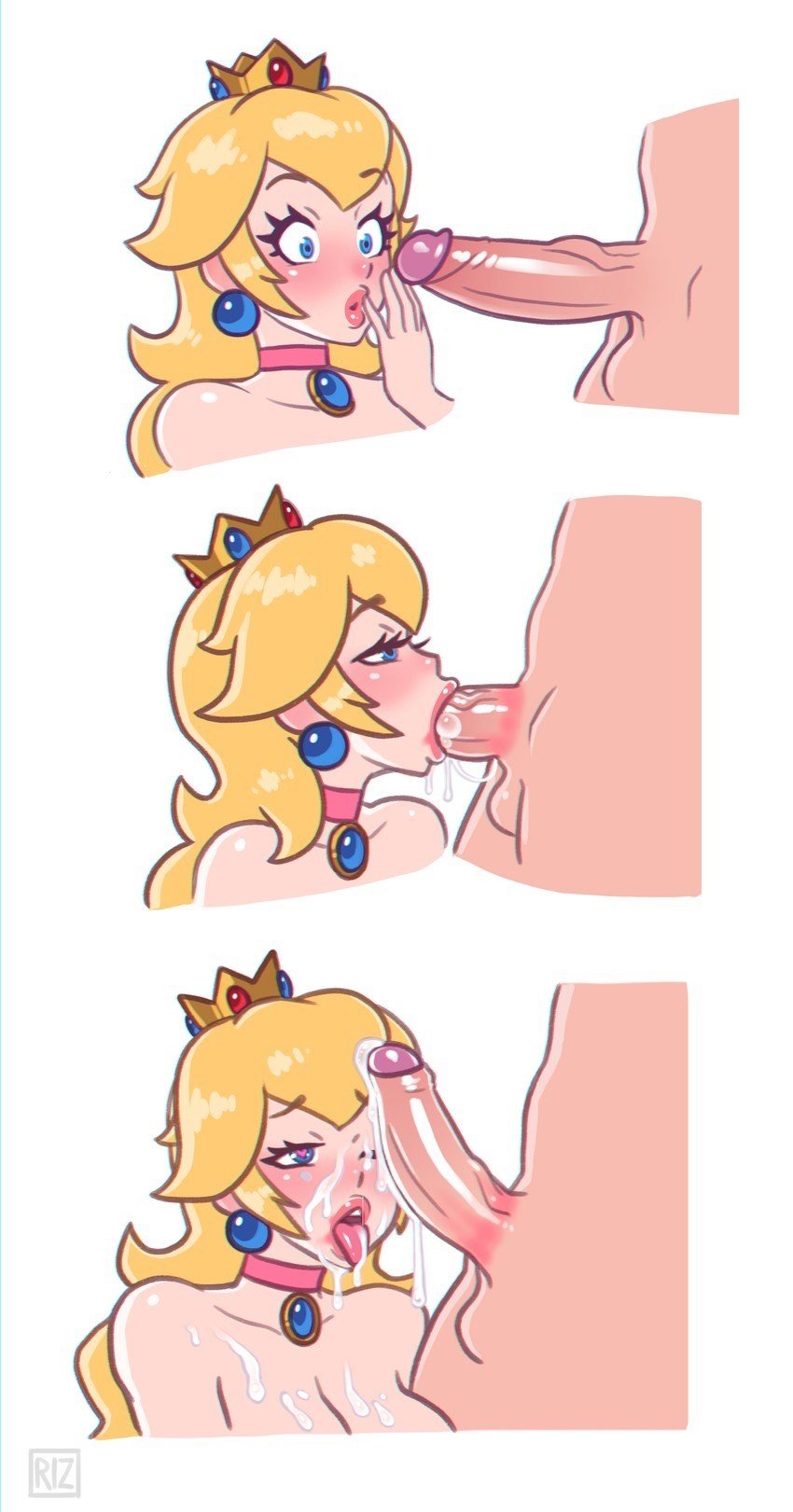 Photo by L337master with the username @L337master,  March 9, 2020 at 7:25 AM. The post is about the topic Hentai and the text says '#princesspeach #peach #hentai #blowjob'