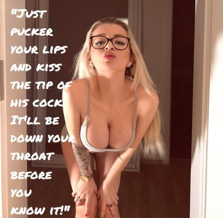 Photo by Katmand2 with the username @Katmand2,  April 17, 2020 at 7:21 AM and the text says 'Cuckold training.  Sucking cock'